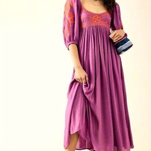 NWOT Free People Wedgewood Maxi Dress in Orchid Purple Size S